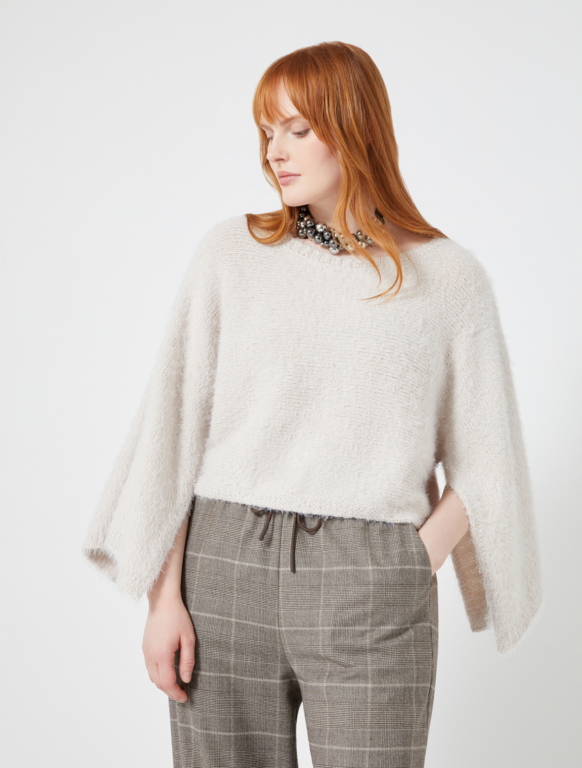 Cape-Pullover aus Furry-Wolle - SAND - Marina Rinaldi - 5