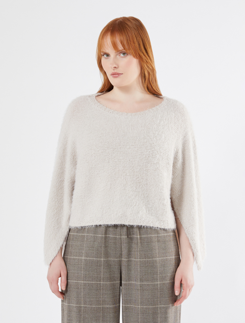 Cape-Pullover aus Furry-Wolle - SAND - Marina Rinaldi - 3