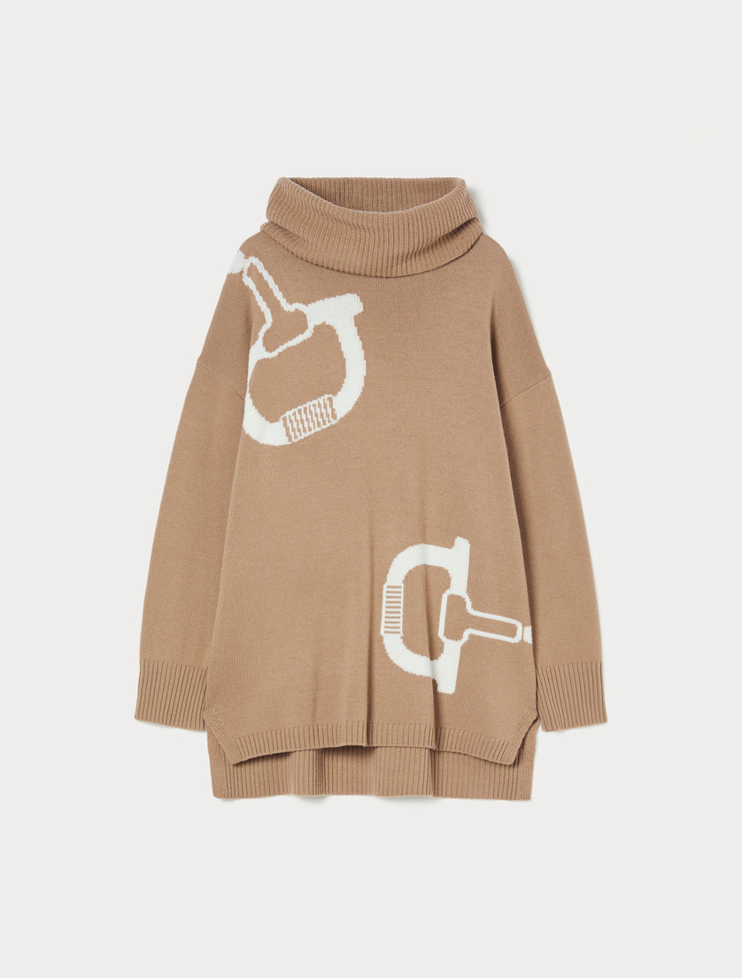 Cashmere blend jumper - CAMEL - Marina Rinaldi