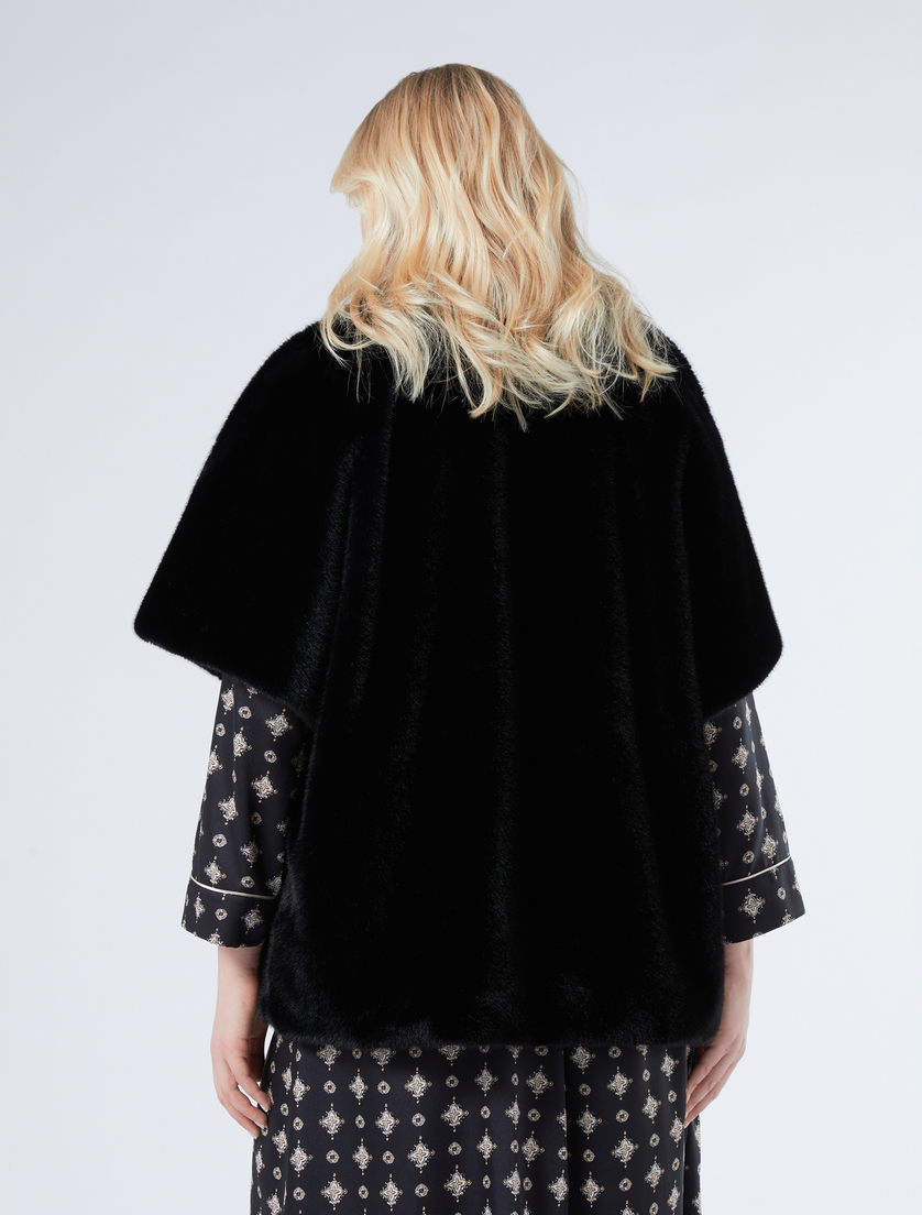 Fluffy-textured cape - BLACK - Marina Rinaldi - 4 Fluffy-textured cape - BLACK - Marina Rinaldi - 4