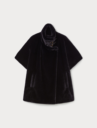 Fluffy-textured cape - Marina Rinaldi