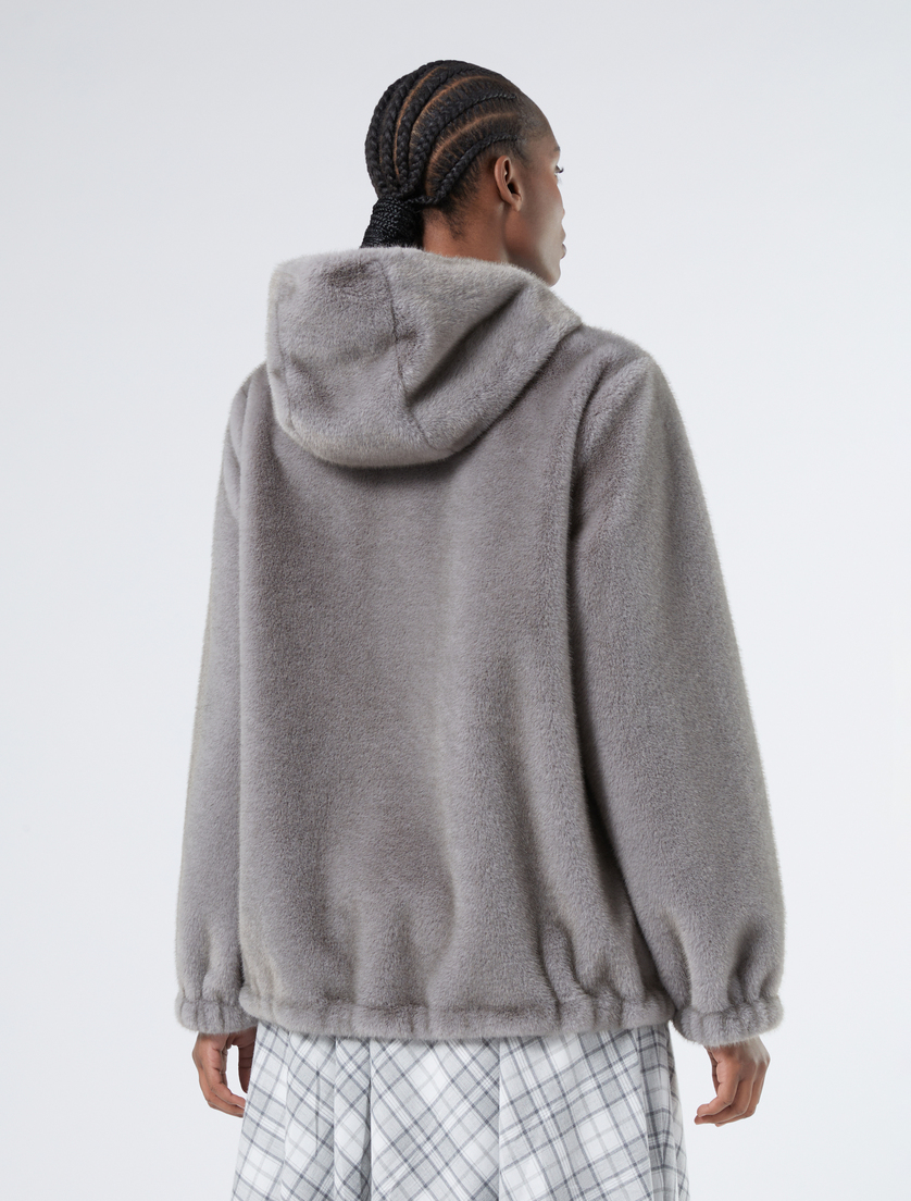 Reversible jacket with a soft texture - MEDIUM GREY - Marina Rinaldi - 4