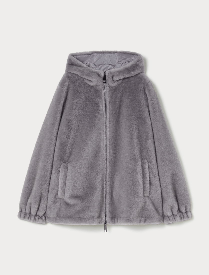 Reversible jacket with a soft texture - MEDIUM GREY - Marina Rinaldi