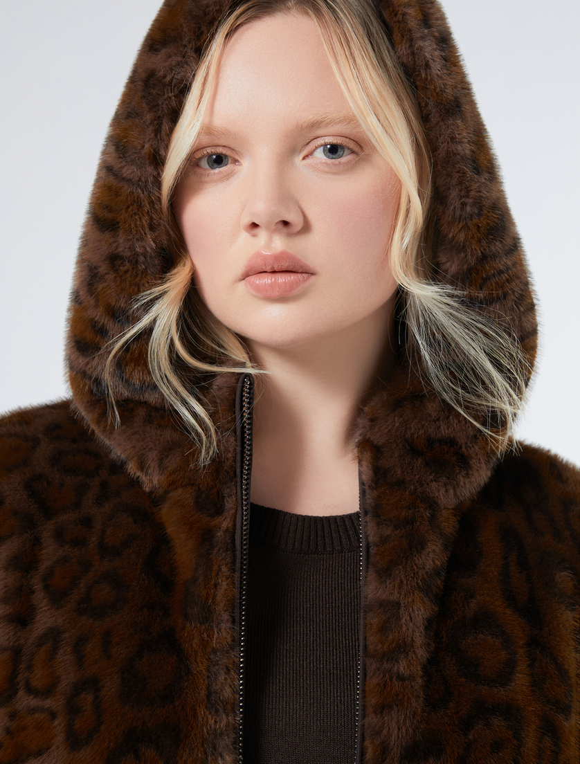 Reversible jacket with a soft texture - CHOCOLATE - Marina Rinaldi - 5 Reversible jacket with a soft texture - CHOCOLATE - Marina Rinaldi - 5