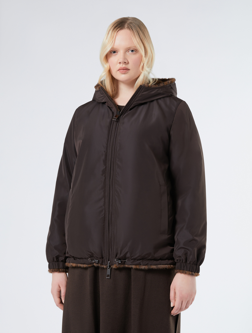 Reversible jacket with a soft texture - CHOCOLATE - Marina Rinaldi - 6 Reversible jacket with a soft texture - CHOCOLATE - Marina Rinaldi - 6