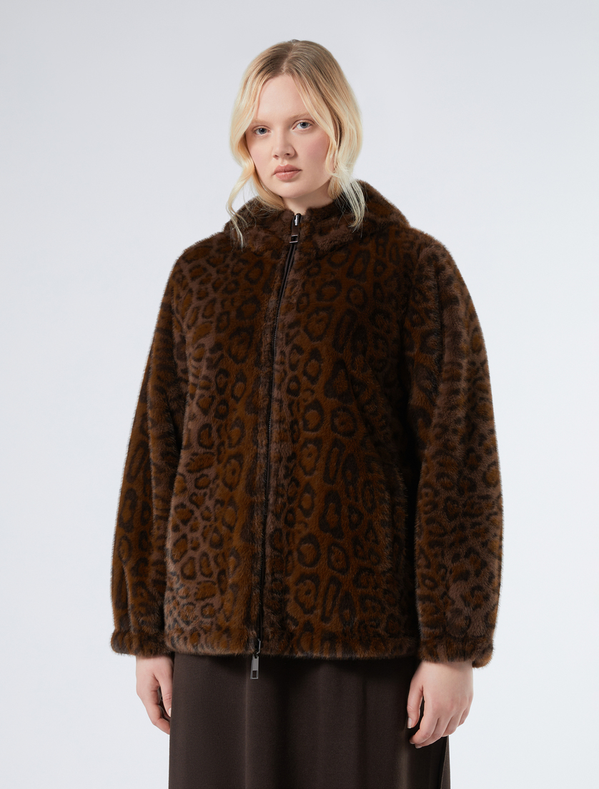 Reversible jacket with a soft texture - CHOCOLATE - Marina Rinaldi - 3 Reversible jacket with a soft texture - CHOCOLATE - Marina Rinaldi - 3