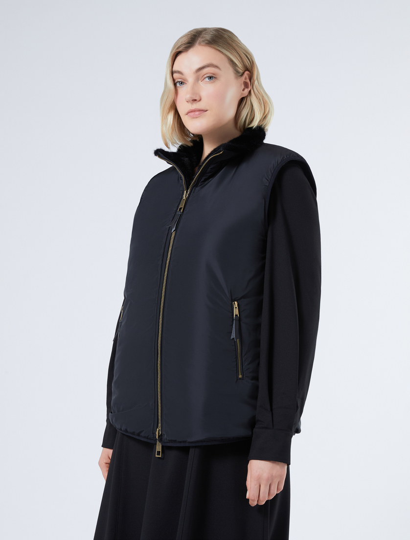 Reversible gilet with a soft texture - BLACK - Marina Rinaldi - 5 Reversible gilet with a soft texture - BLACK - Marina Rinaldi - 5