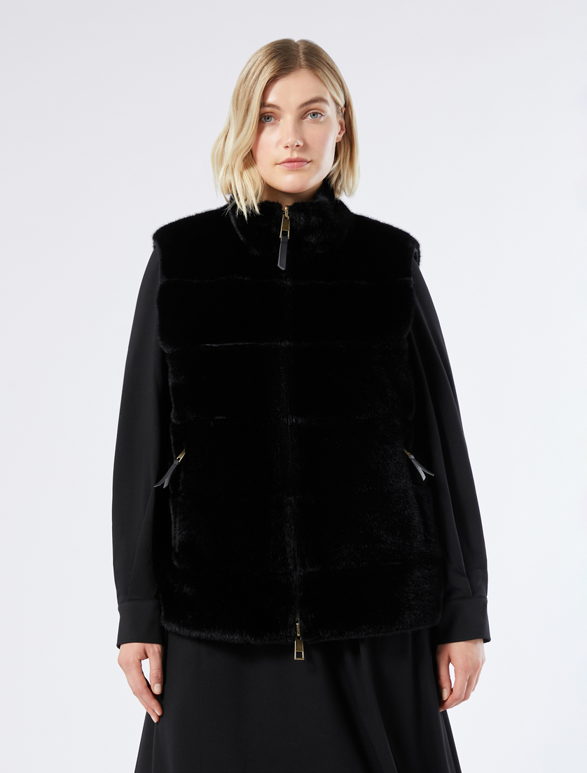 Reversible gilet with a soft texture - BLACK - Marina Rinaldi - 3 Reversible gilet with a soft texture - BLACK - Marina Rinaldi - 3