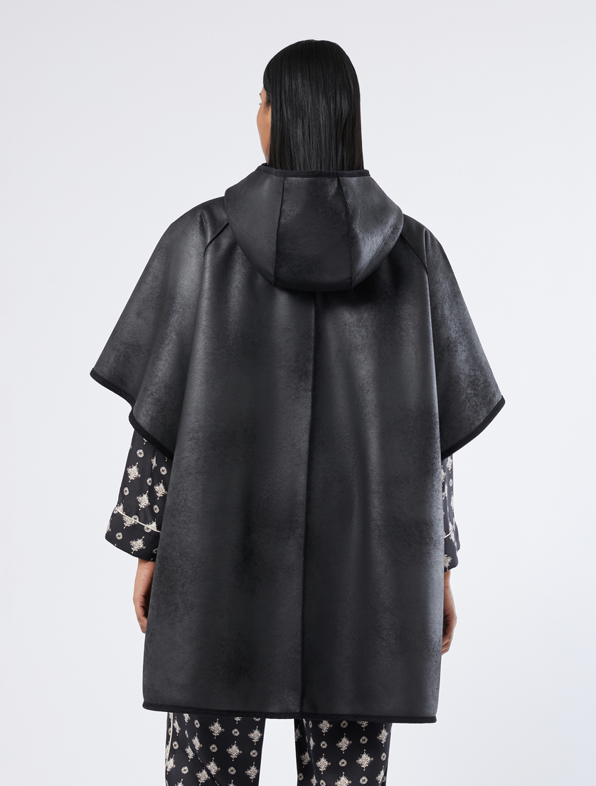 Reversible cape with a soft texture - BLACK - Marina Rinaldi - 4