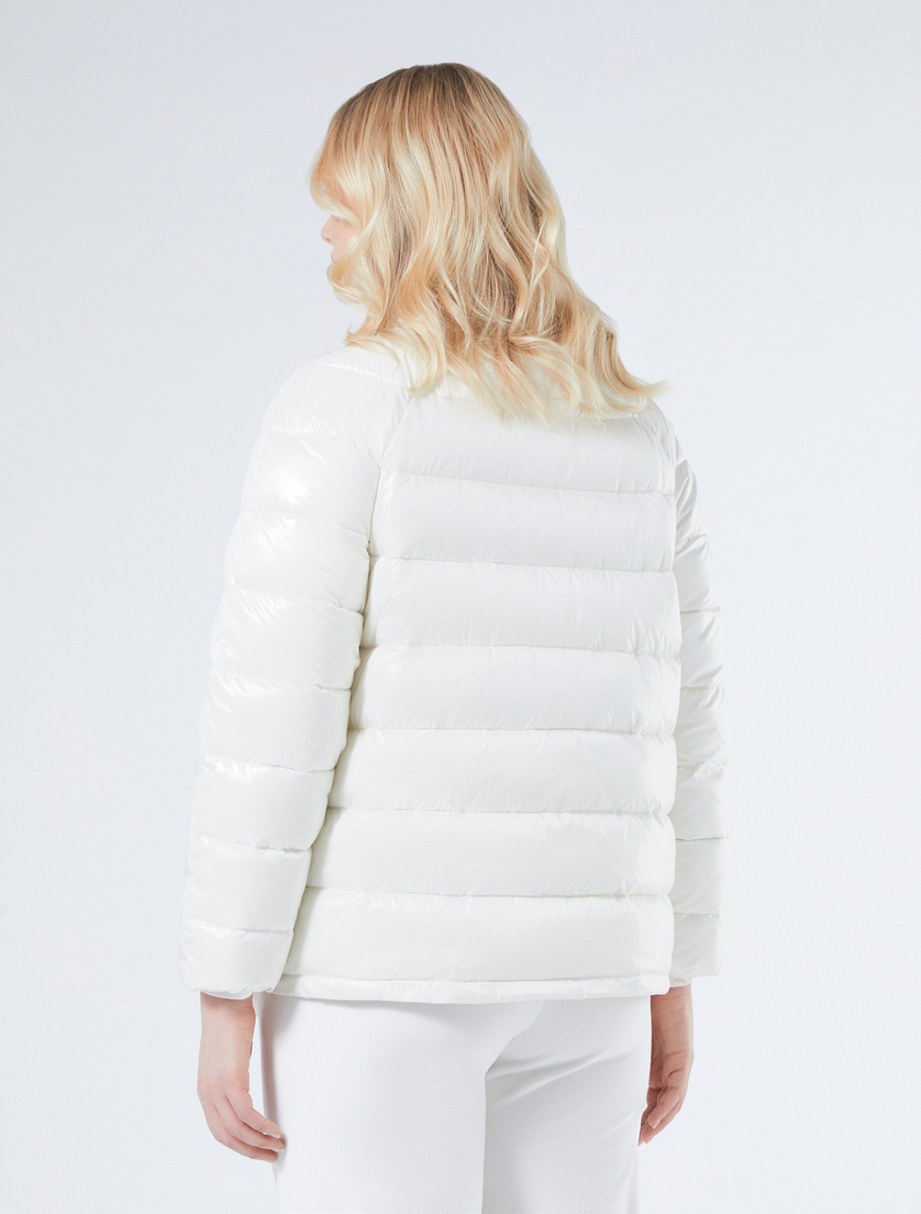 Water-repellent canvas puffer jacket with inserts - IVORY - Marina Rinaldi - 4 Water-repellent canvas puffer jacket with inserts - IVORY - Marina Rinaldi - 4