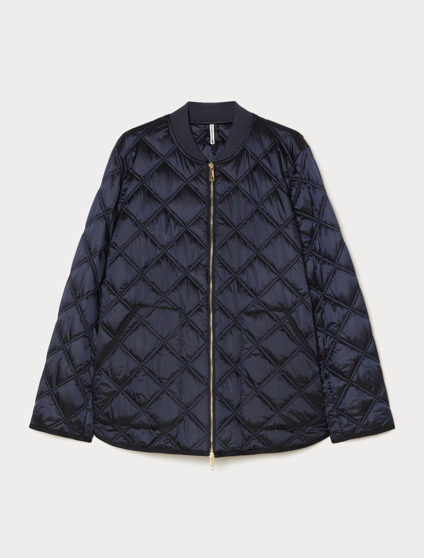 Iridescent canvas padded jacket - NAVY - Marina Rinaldi