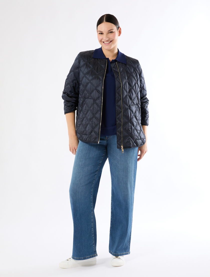 Iridescent canvas padded jacket - NAVY - Marina Rinaldi - 2