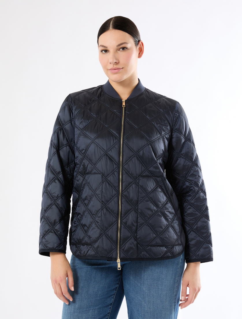 Iridescent canvas padded jacket - NAVY - Marina Rinaldi - 3