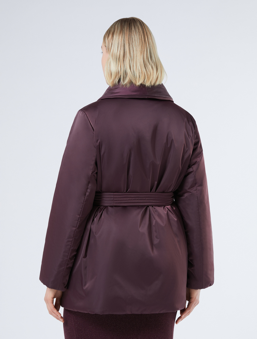 Padded jacket in water-repellent satin - AUBERGINE - Marina Rinaldi - 4 Padded jacket in water-repellent satin - AUBERGINE - Marina Rinaldi - 4