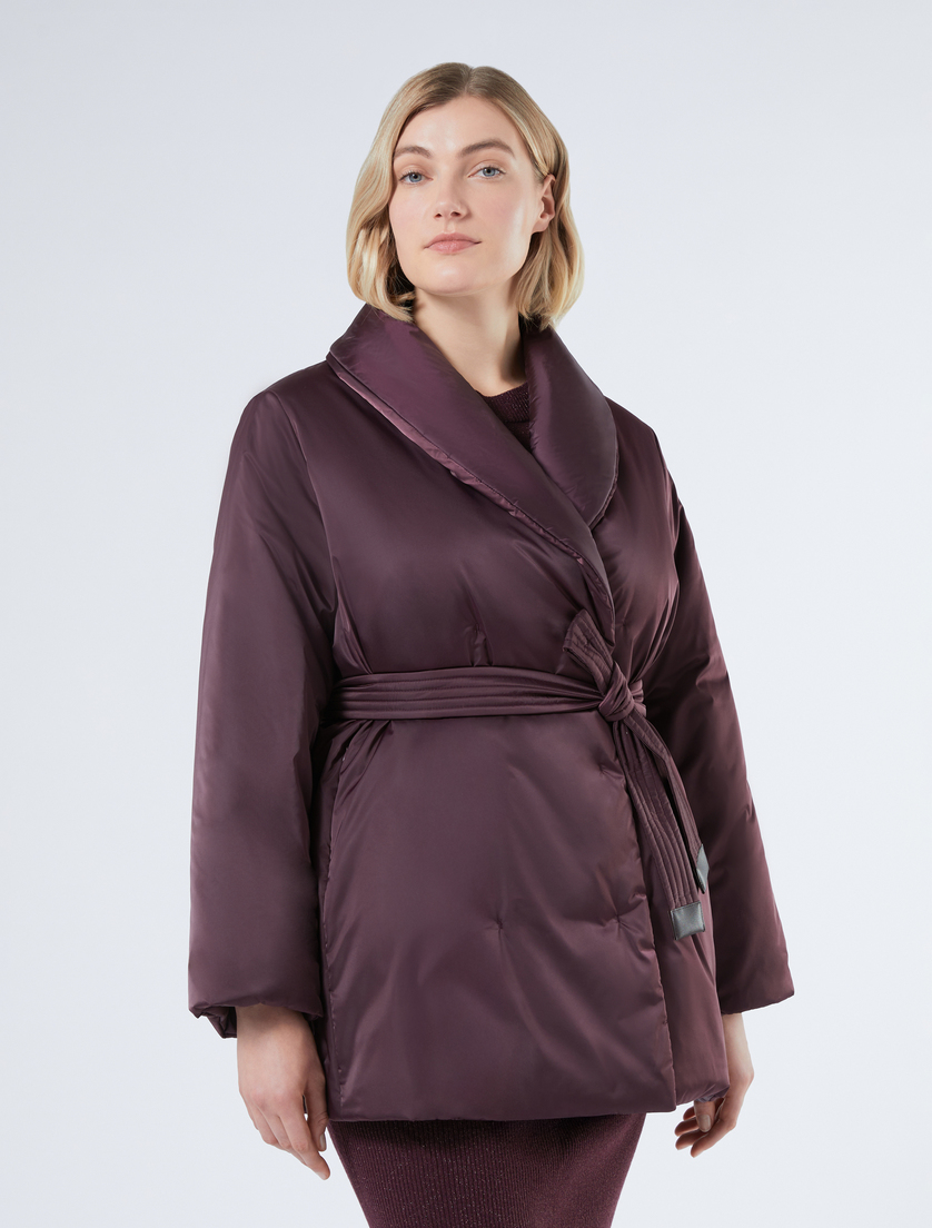 Padded jacket in water-repellent satin - AUBERGINE - Marina Rinaldi - 3 Padded jacket in water-repellent satin - AUBERGINE - Marina Rinaldi - 3
