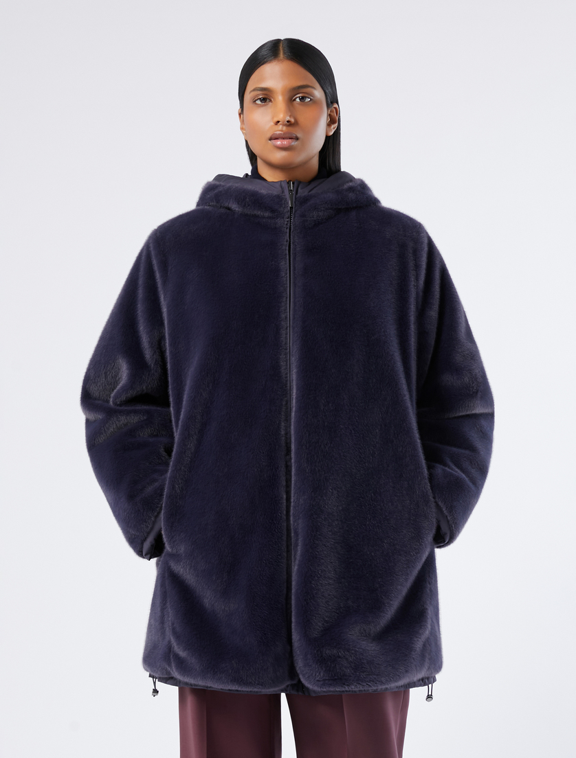 Reversible padded jacket in matt satin - MIDNIGHTBLUE - Marina Rinaldi - 5 Reversible padded jacket in matt satin - MIDNIGHTBLUE - Marina Rinaldi - 5