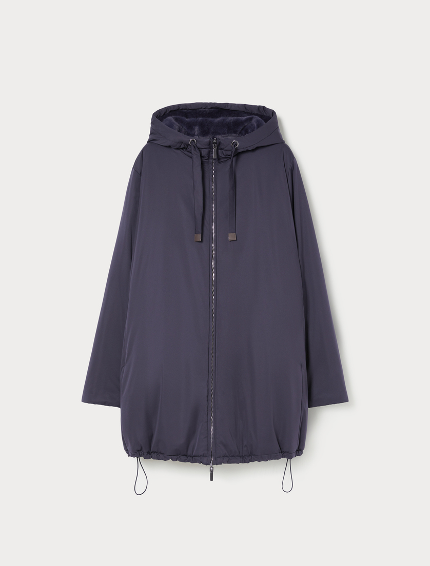 Reversible padded jacket in matt satin - MIDNIGHTBLUE - Marina Rinaldi Reversible padded jacket in matt satin - MIDNIGHTBLUE - Marina Rinaldi
