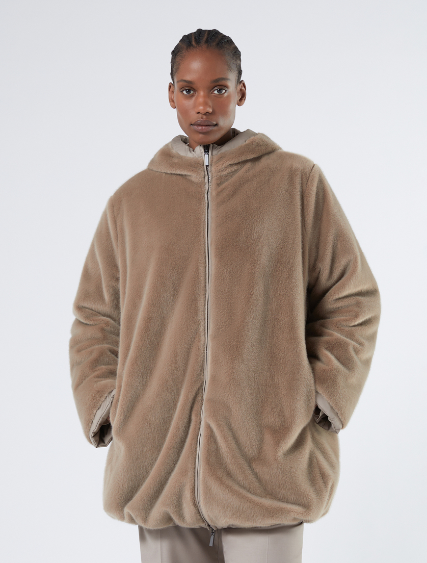 Reversible padded jacket in matt satin - BEIGE - Marina Rinaldi - 5 Reversible padded jacket in matt satin - BEIGE - Marina Rinaldi - 5