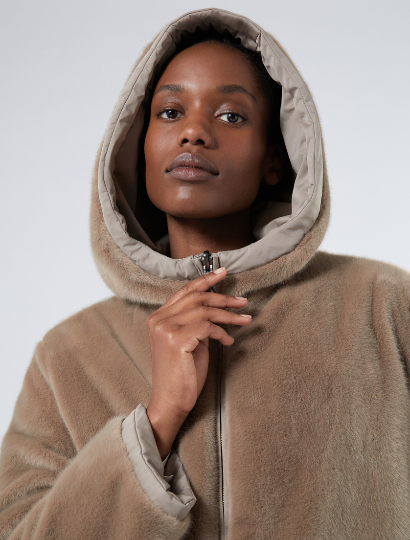 Reversible padded jacket in matt satin - BEIGE - Marina Rinaldi - 6 Reversible padded jacket in matt satin - BEIGE - Marina Rinaldi - 6
