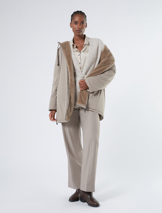 Reversible padded jacket in matt satin - Marina Rinaldi