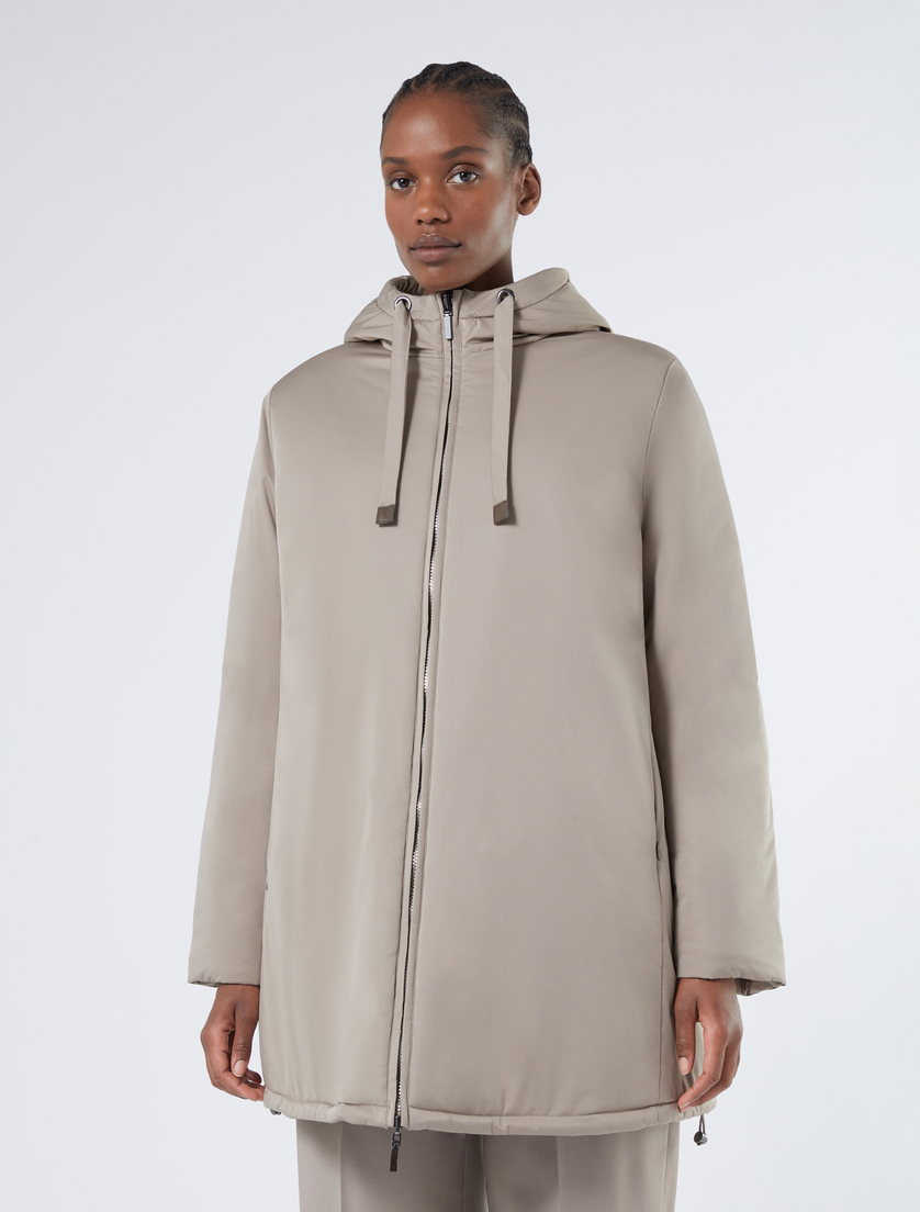 Reversible padded jacket in matt satin - BEIGE - Marina Rinaldi - 3 Reversible padded jacket in matt satin - BEIGE - Marina Rinaldi - 3