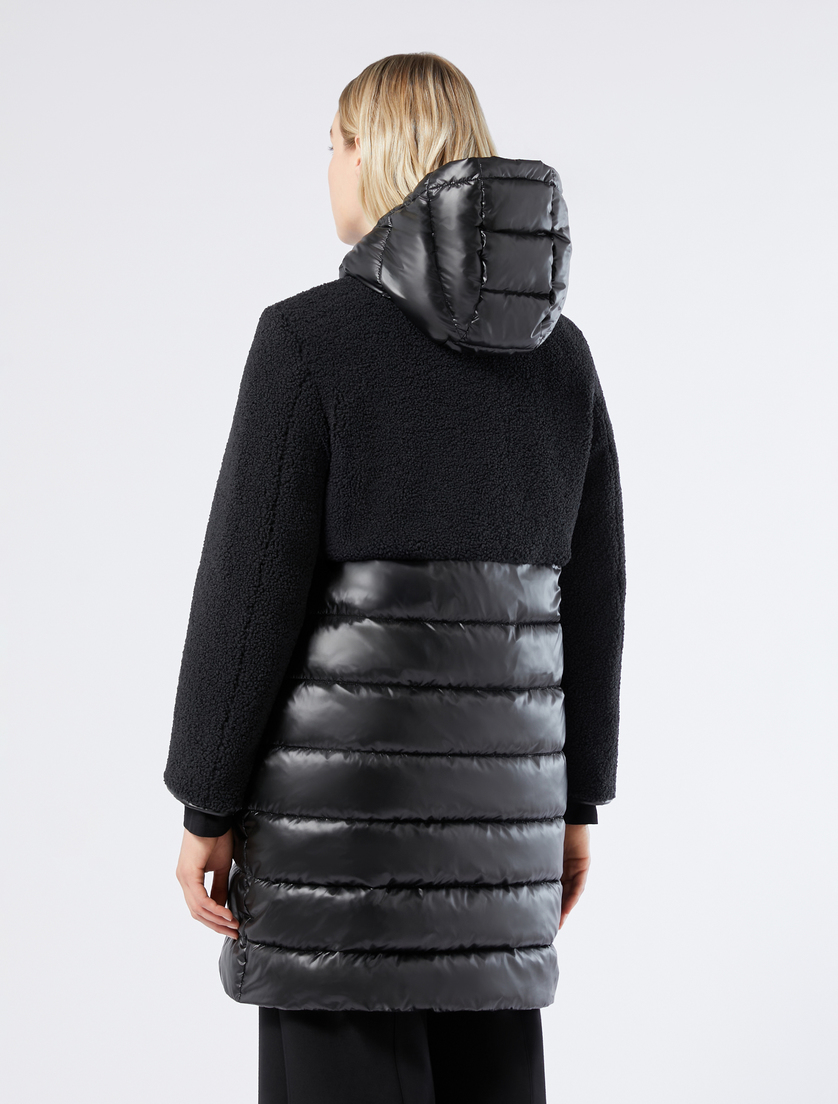 Long water-repellent puffer coat with inserts - BLACK - Marina Rinaldi - 4 Long water-repellent puffer coat with inserts - BLACK - Marina Rinaldi - 4