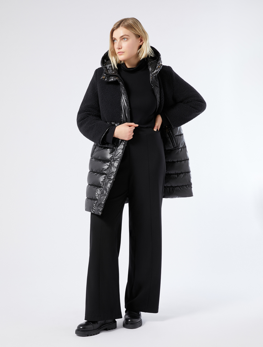Long water-repellent puffer coat with inserts - BLACK - Marina Rinaldi - 2 Long water-repellent puffer coat with inserts - BLACK - Marina Rinaldi - 2
