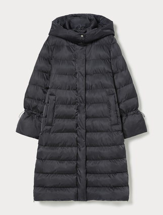 Long padded jacket in water-repellent satin - Marina Rinaldi