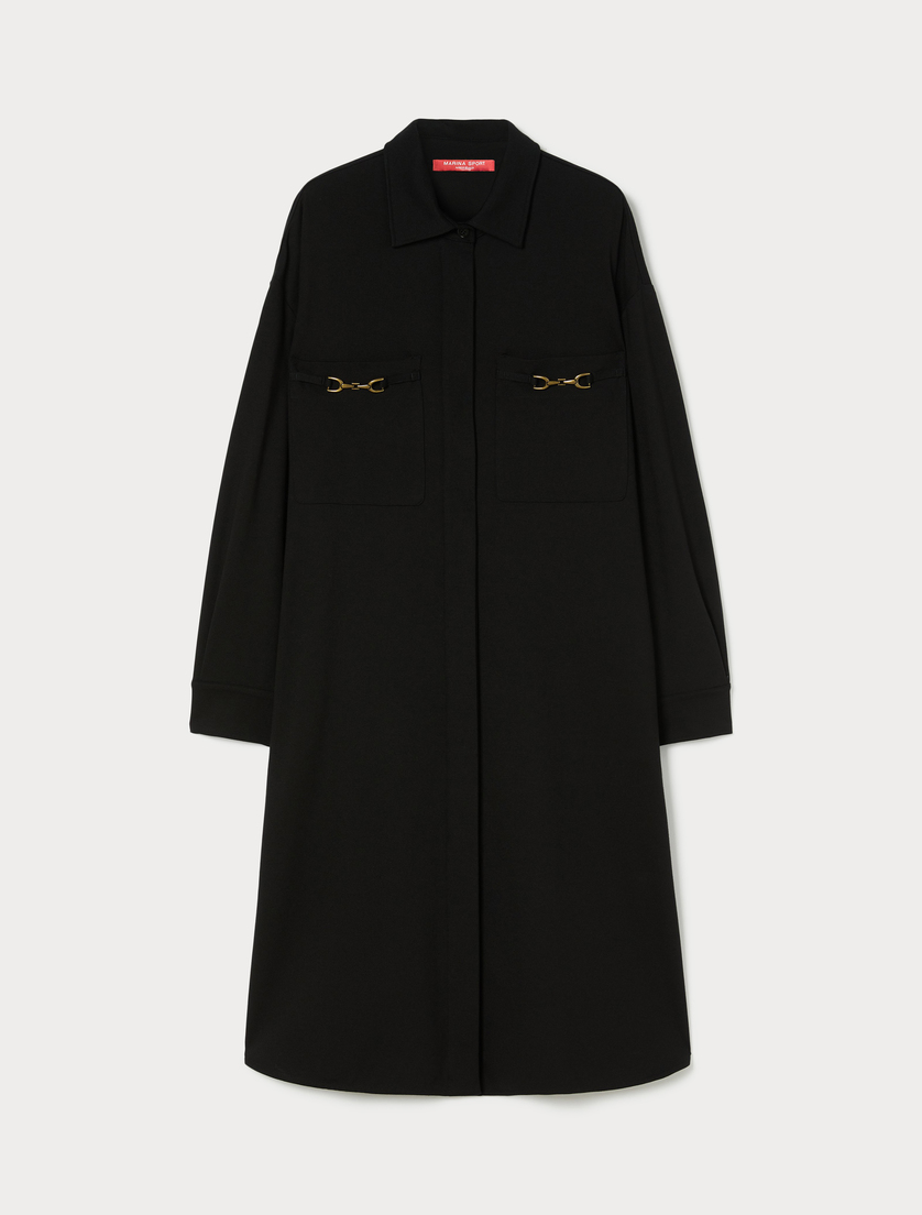 Hemdblusenkleid aus Jersey - SCHWARZ - Marina Rinaldi Hemdblusenkleid aus Jersey - SCHWARZ - Marina Rinaldi