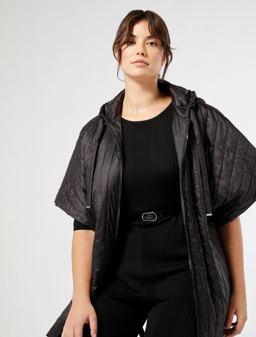 Water-repellent technical fabric cape - BLACK - Marina Rinaldi - 2