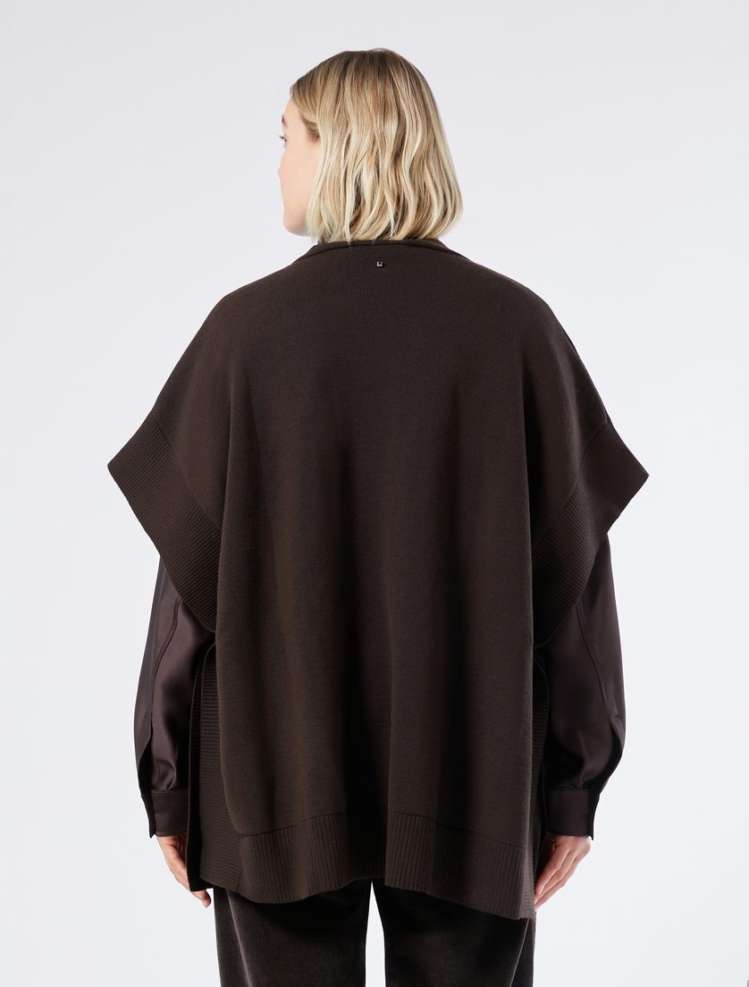 Poncho in wool blend - CHOCOLATE - Marina Rinaldi - 2 Poncho in wool blend - CHOCOLATE - Marina Rinaldi - 2