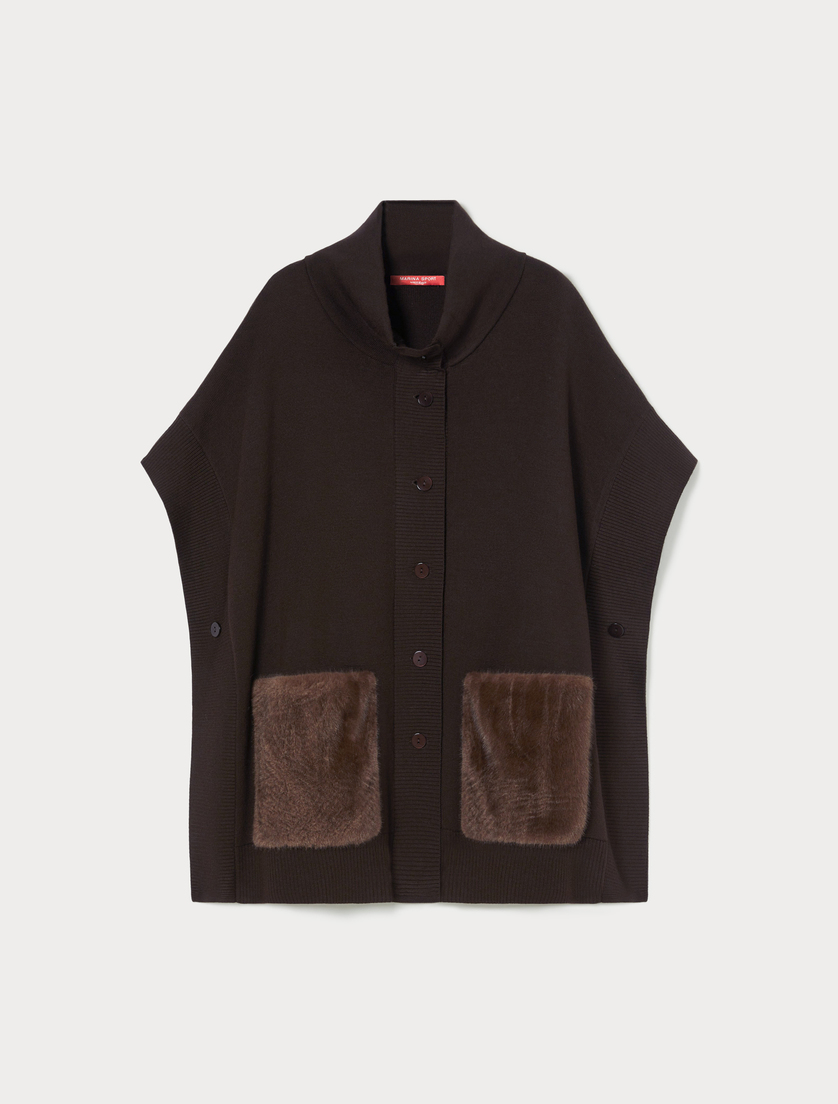 Poncho in wool blend - CHOCOLATE - Marina Rinaldi - 3 Poncho in wool blend - CHOCOLATE - Marina Rinaldi - 3