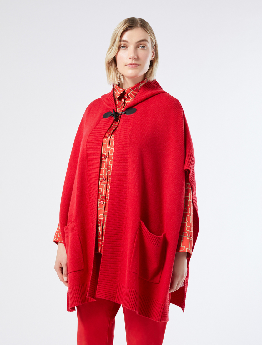 Cashmere blend poncho - RED - Marina Rinaldi - 2