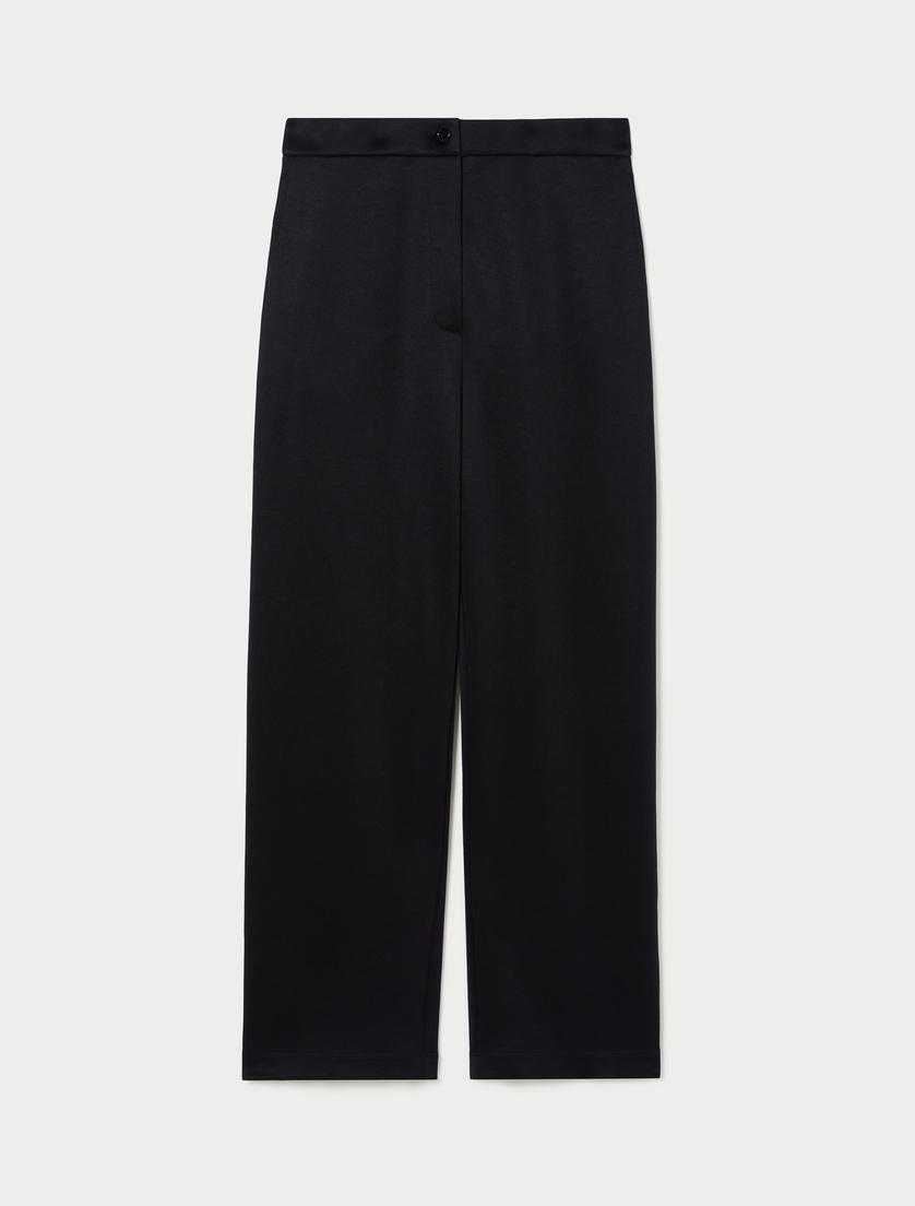 Shiny jersey trousers - BLACK - Marina Rinaldi
