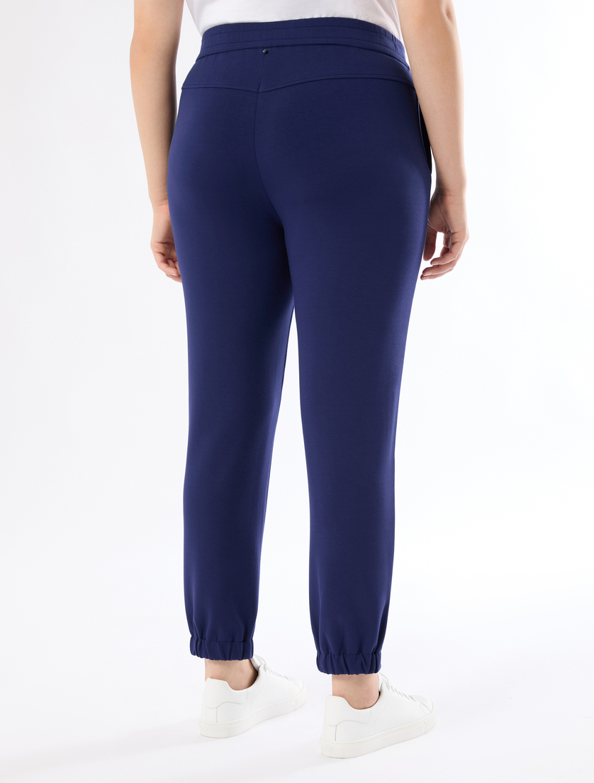 Pantaloni jogging in jersey - BLU - Marina Rinaldi - 4