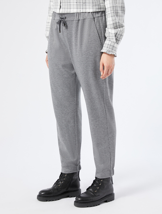 Jacquard jersey joggers - MEDIUM GREY