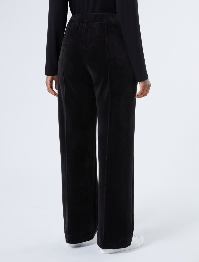 Chenille wide-leg trousers - BLACK - Marina Rinaldi - 4