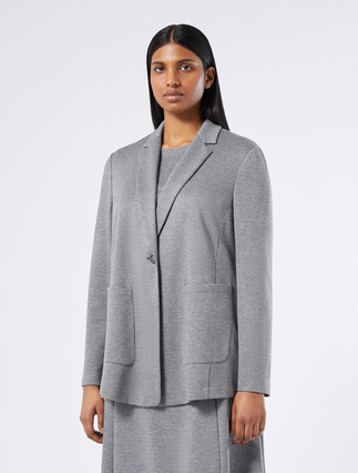 Blazer in Jacquard-Jersey - MITTELGRAU