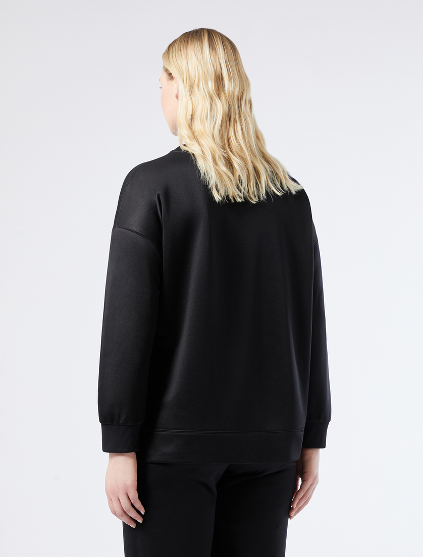 Shiny jersey sweatshirt - BLACK - Marina Rinaldi - 4