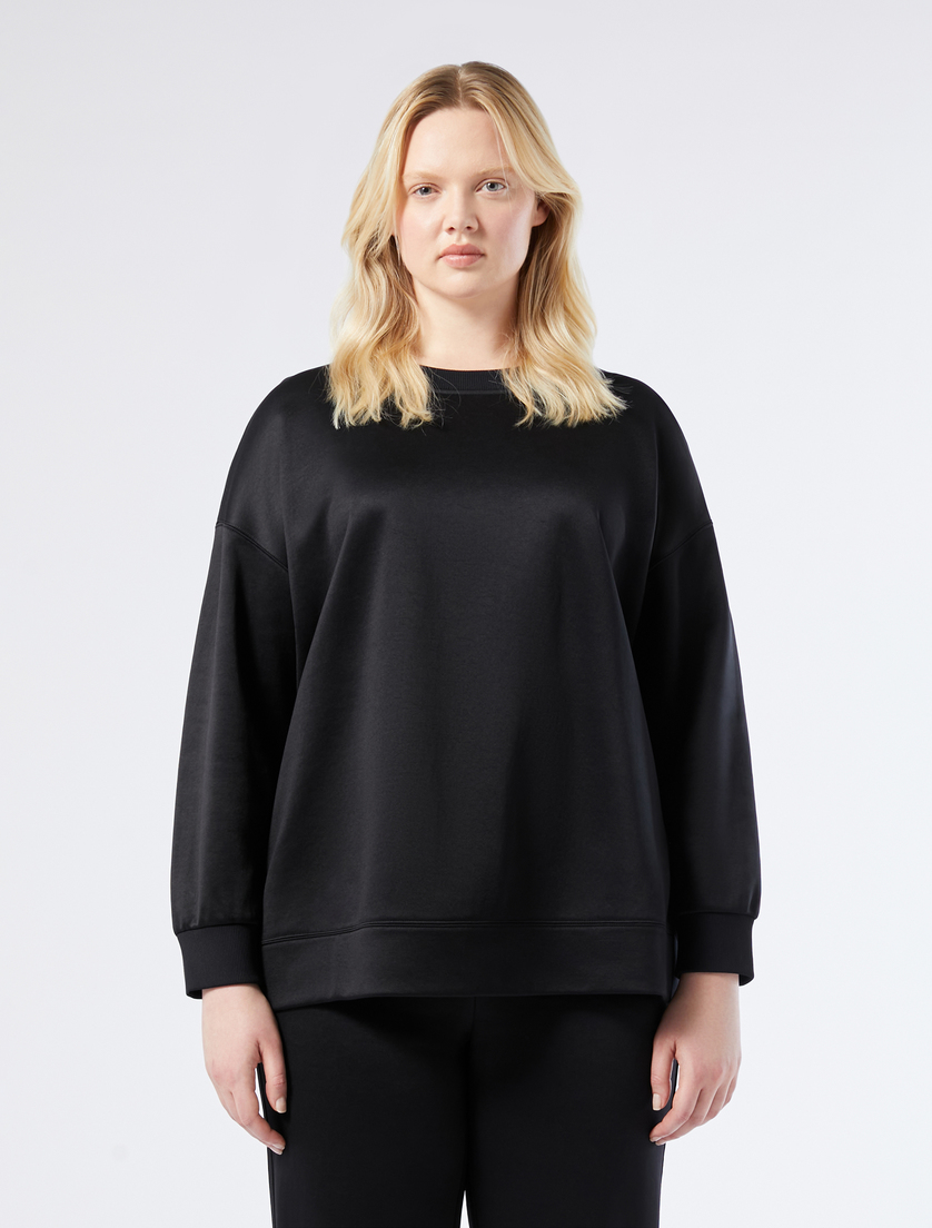 Shiny jersey sweatshirt - BLACK - Marina Rinaldi - 3