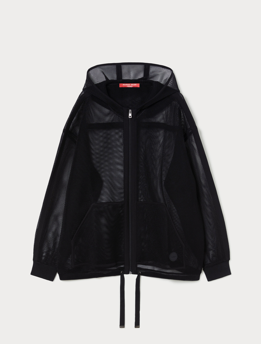Mesh jersey sweatshirt - BLACK - Marina Rinaldi Mesh jersey sweatshirt - BLACK - Marina Rinaldi