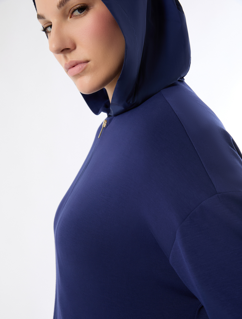 Giacca in jersey con inserti - BLU - Marina Rinaldi - 5