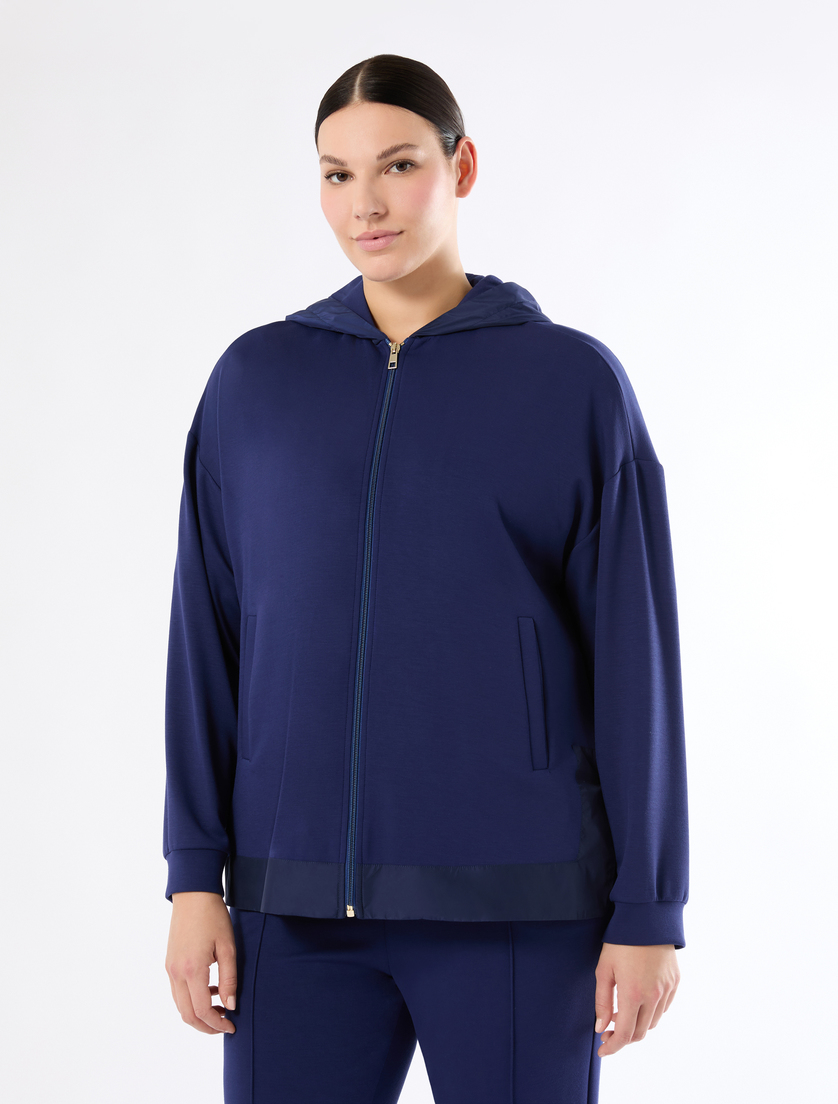 Giacca in jersey con inserti - BLU - Marina Rinaldi - 3