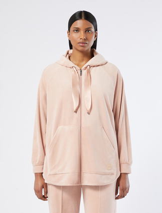 Velvet jersey sweatshirt - ANTIQUE ROSE
