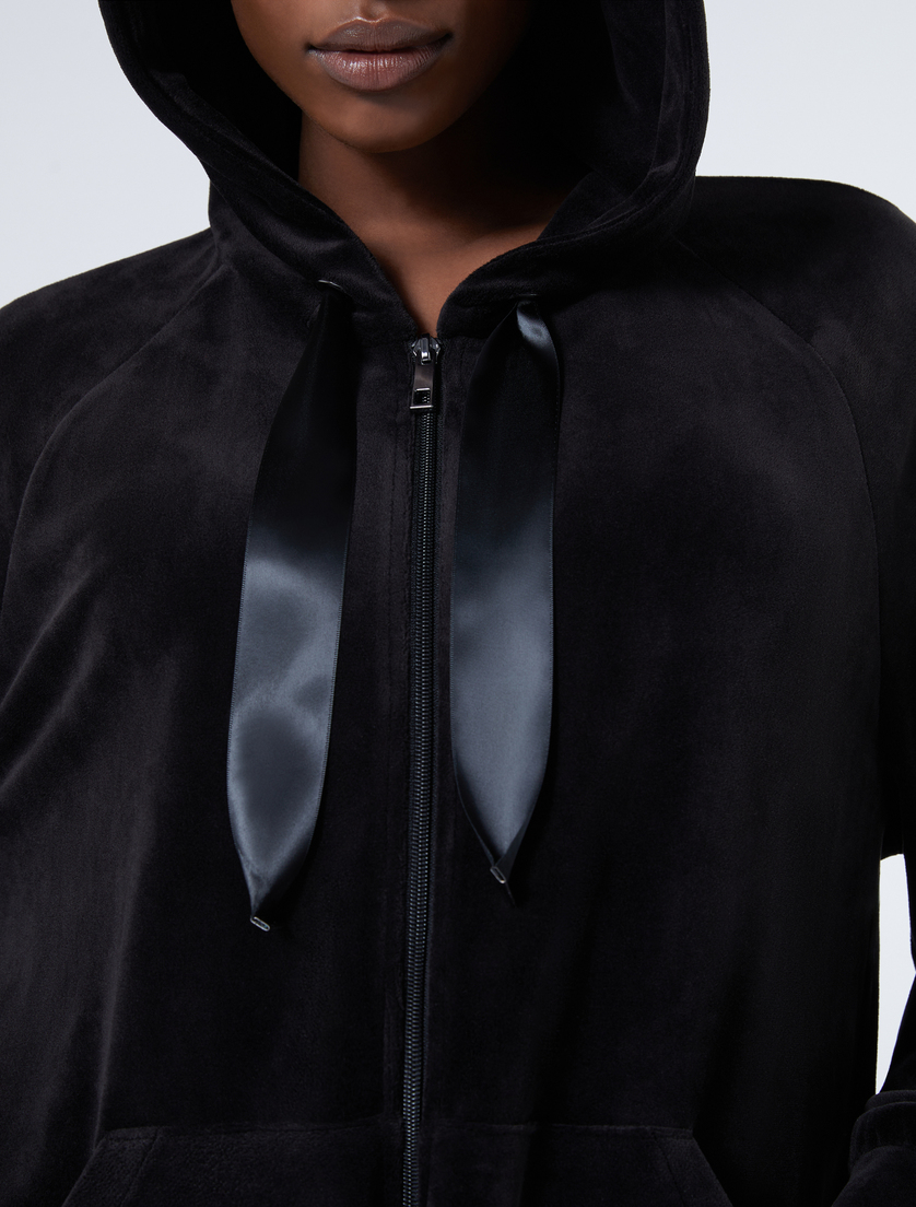Velvet jersey sweatshirt - BLACK - Marina Rinaldi - 5