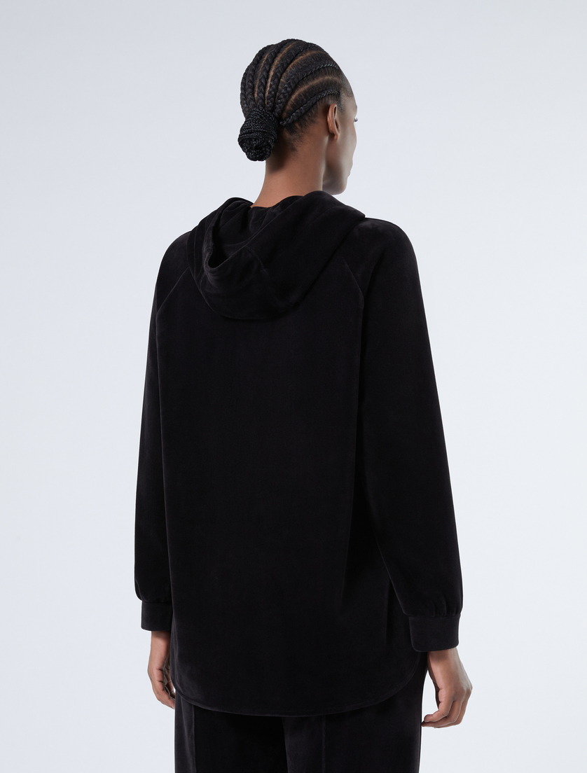 Velvet jersey sweatshirt - BLACK - Marina Rinaldi - 4