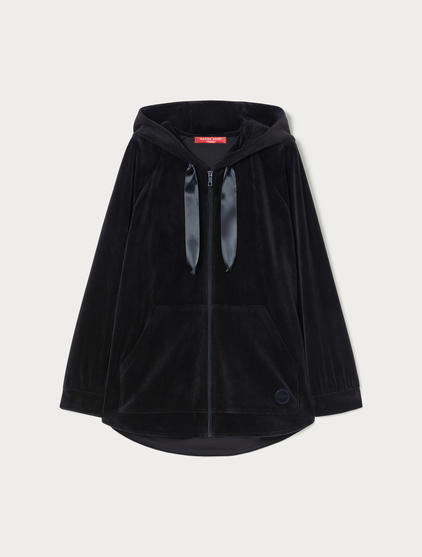 Velvet jersey sweatshirt - BLACK - Marina Rinaldi