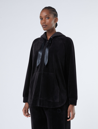 Velvet jersey sweatshirt - BLACK