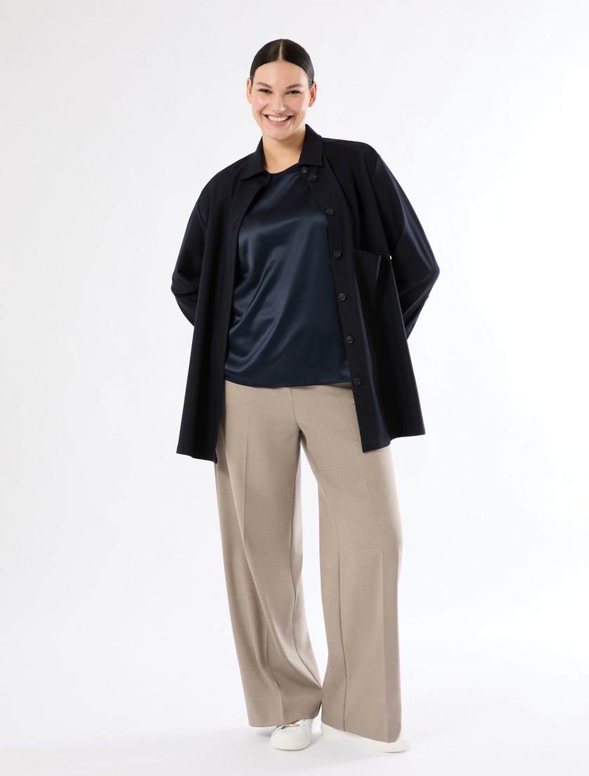 Jersey and satin T-shirt - MIDNIGHTBLUE - Marina Rinaldi - 2