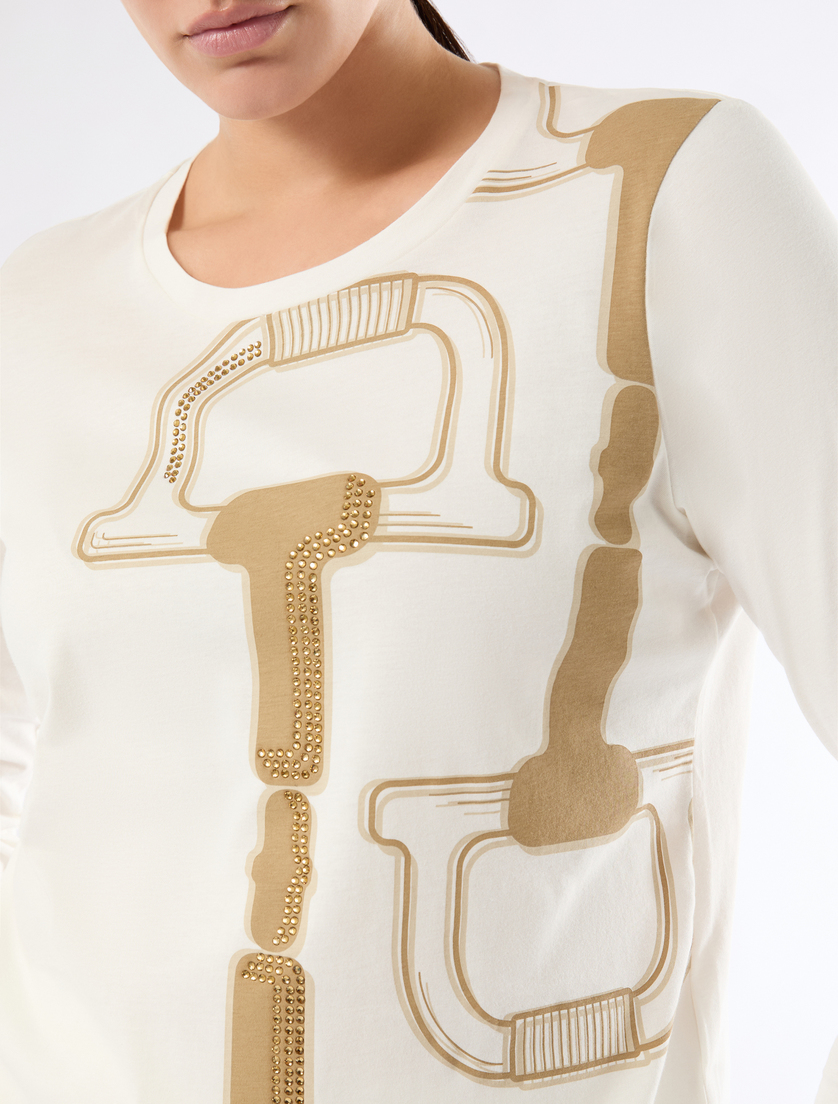 Jersey appliqué T-shirt - IVORY - Marina Rinaldi - 5